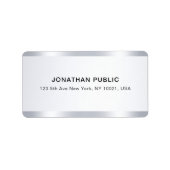 Étiquette Custom Stylish Silver Luxe Template Modern Address (Devant)