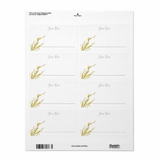 Étiquette Customized Name Autographed by the Author (Feuille entière)