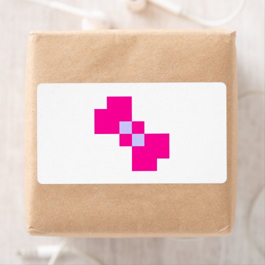 Étiquette Cute 8 bits Pixel Bow (En situation)