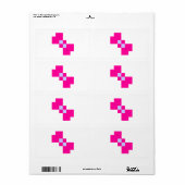 Étiquette Cute 8 bits Pixel Bow (Feuille entière)