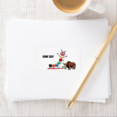 Étiquette Cute & adorable brown Yak  (En situation)