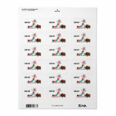 Étiquette Cute & adorable brown Yak  (Feuille entière)