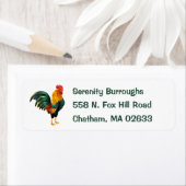 Étiquette Cute Agricole Poulet Pays Vie Rooster (En situation)