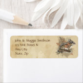 Étiquette Cute Aquarelle Chipmunk Animaux Nature (En situation)