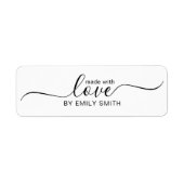 Étiquette Cute artisanal avec amour Petite entreprise ou art (Devant)