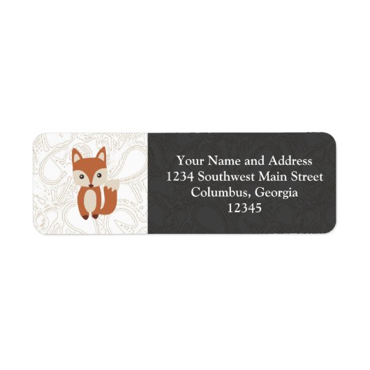 Étiquette Cute Baby Fox (Devant)