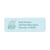 Étiquette Cute Baby shower Octopus Kawaii (Devant)