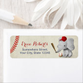 Étiquette Cute Baseball Elephant Boy Vintage (En situation)
