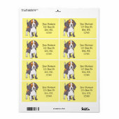 Étiquette Cute Beagle (Feuille entière)