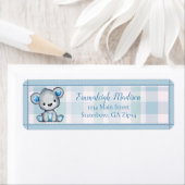 Étiquette Cute Bear Boy Baby shower Adresse de retour (En situation)