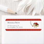 Étiquette Cute Bird Capitaine Pirate Thème Personnalisé (En situation)