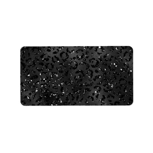 Étiquette Cute Black Cheetah Leopard Peau Imprimer Animal (Devant)