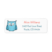 Étiquette Cute Blue Owl Return Address Labels (Devant)