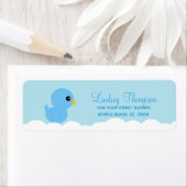 Étiquette Cute Blue Rubber Ducky Adresse de retour (En situation)