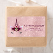 Étiquette Cute Blush rose Unicorne fête d'anniversaire (En situation)