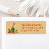 Étiquette Cute Bobcat sur cactus (En situation)