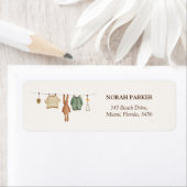 Étiquette Cute Boho Boy Vêtements Baby shower Retour Adresse (En situation)