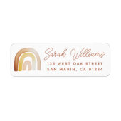 Étiquette Cute Boho Rainbow Baby shower Adresse de retour (Devant)