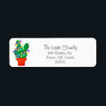 Étiquette Cute Bright Christmas Cactus Address Label<br><div class="desc">Super cute and bright Christmas cactus themed address label. Easy customisable,  ideal for Christmas greetings. Do not hesitate to contact me if you need help to customise this or matching designs available in my store.</div>