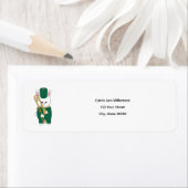 Étiquette Cute Bunny Trombone Green Personalize Return (En situation)