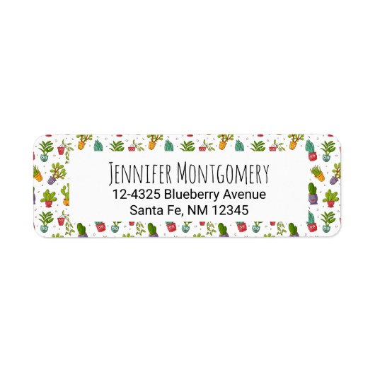 Étiquette Cute Cactus Nature Succulents Motif (Devant)