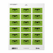 Étiquette Cute chauve-souris vampire Halloween avec de grand (Feuille entière)