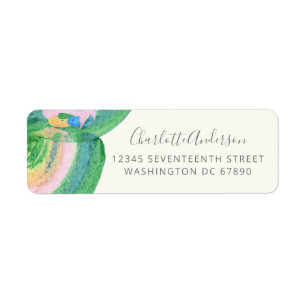 Étiquette Cute Chic Green Marble Abstrait Adresse de retour