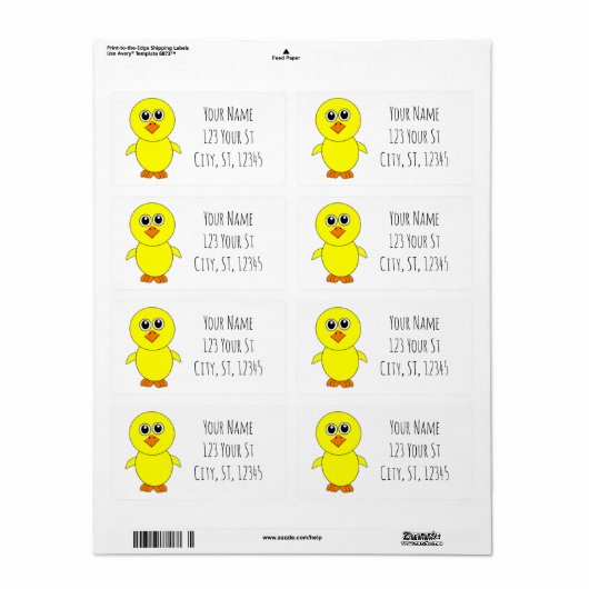 Étiquette Cute Chick Thunder_Cove (Feuille entière)