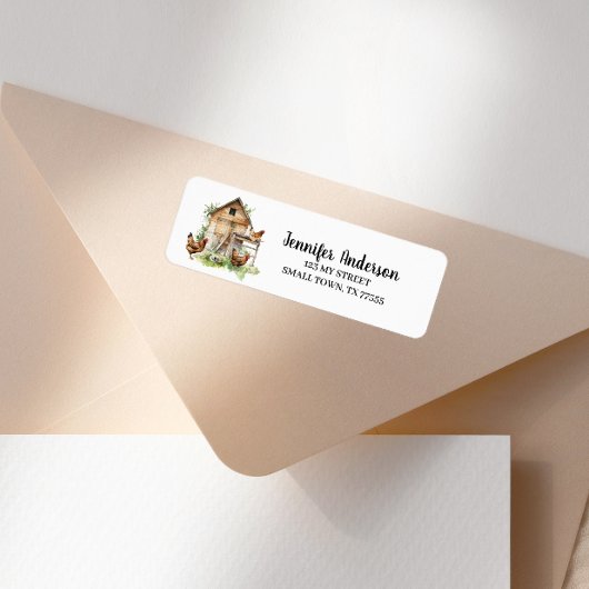 Étiquette Cute Chickens Coop Barn Address