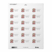 Étiquette Cute Christmas Bear and Snowflakes Return (Feuille entière)