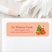 Étiquette Cute Christmas Capybara Return Address (En situation)