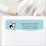 Étiquette Cute Christmas Penguin<br><div class="desc">Oeuvre de Sanqunetti Design</div>
