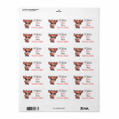 Étiquette Cute Christmas Reindeer Personalized to and from (Feuille entière)