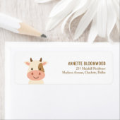 Étiquette Cute Cow Ferme Baby shower animal (En situation)