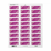 Étiquette Cute Daisies Gouache Custom Fuchsia Adresse de ret (Feuille entière)