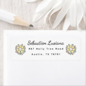 Étiquette Cute Daisy Return Address Label (En situation)