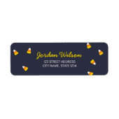 Étiquette Cute Dark Blue Halloween Candy Corn Adresse (Devant)