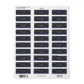 Étiquette Cute Dark Blue Halloween Candy Corn Adresse (Feuille entière)