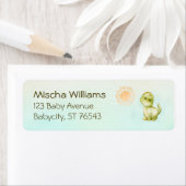 Étiquette Cute Dinosaur Boys Baby shower Adresse de retour (En situation)