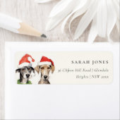 Étiquette Cute Dog Furry et Bright Christmas Address (En situation)