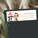 Étiquette Cute Dog Furry et Bright Christmas Address<br><div class="desc">Si vous avez besoin d'une personnalisation supplémentaire,  n'hésitez pas à m'envoyer un message sur yellowfebstudio@gmail.com .</div>
