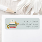 Étiquette Cute Dusky empilé Storybooks Adresse florale (En situation)