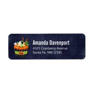 Étiquette Cute et Déplaisante Halloween Cupcake avec un Big