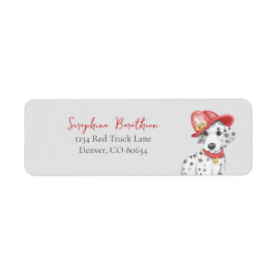 Étiquette Cute Fire Fighter Dalmatien