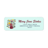 Étiquette Cute Floral Return Address Label | Personalized (Devant)