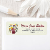 Étiquette Cute Floral Return Address Label | Personalized (En situation)