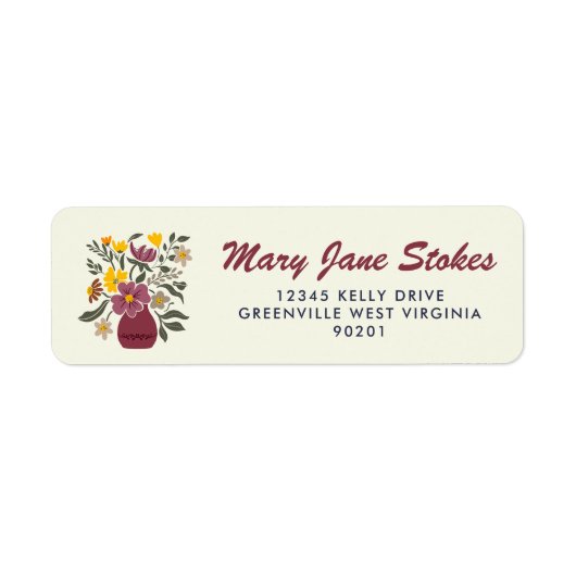 Étiquette Cute Floral Return Address Label | Personalized (Devant)
