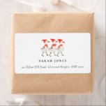 Étiquette Cute Funny Red Winter Quacking Christmas Canards<br><div class="desc">Si vous avez besoin d'une personnalisation supplémentaire,  n'hésitez pas à m'envoyer un message sur yellowfebstudio@gmail.com .</div>