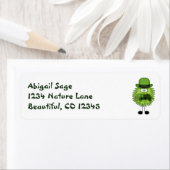 Étiquette Cute Fuzzy Leprechaun et Clovers Irlandais (En situation)