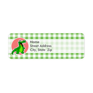 Étiquette Cute Gator ; En vichy verte